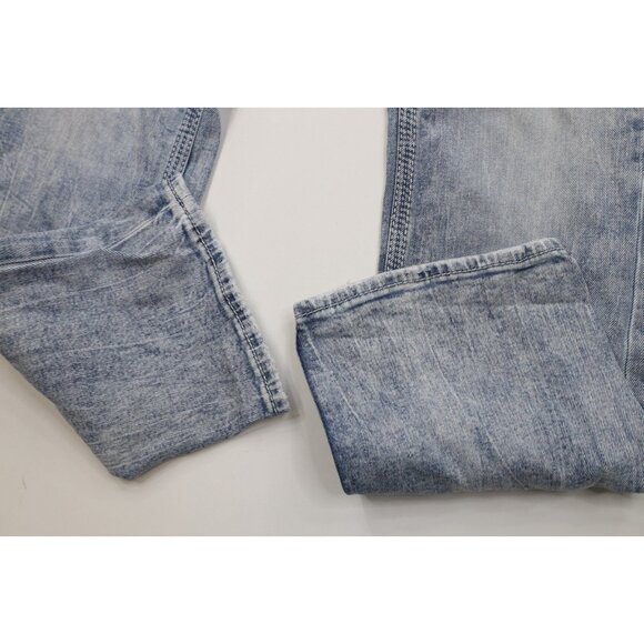 Buckle BKE Mens 28x34 Thick Stitch Stretch Jake Bootcut Denim Jeans Acid Wash - Picture 6 of 14